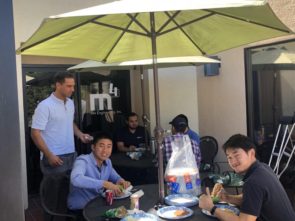 Interns at lunch